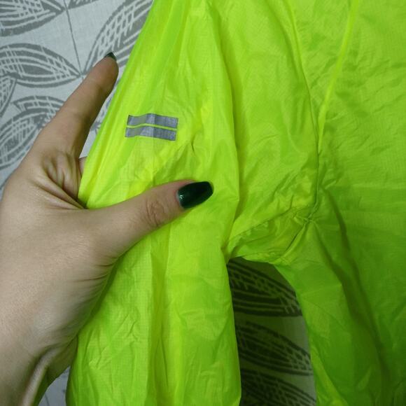 Brooks Windbreaker Running Jacket Rip Stop Neon green blue - Picture 8 of 11